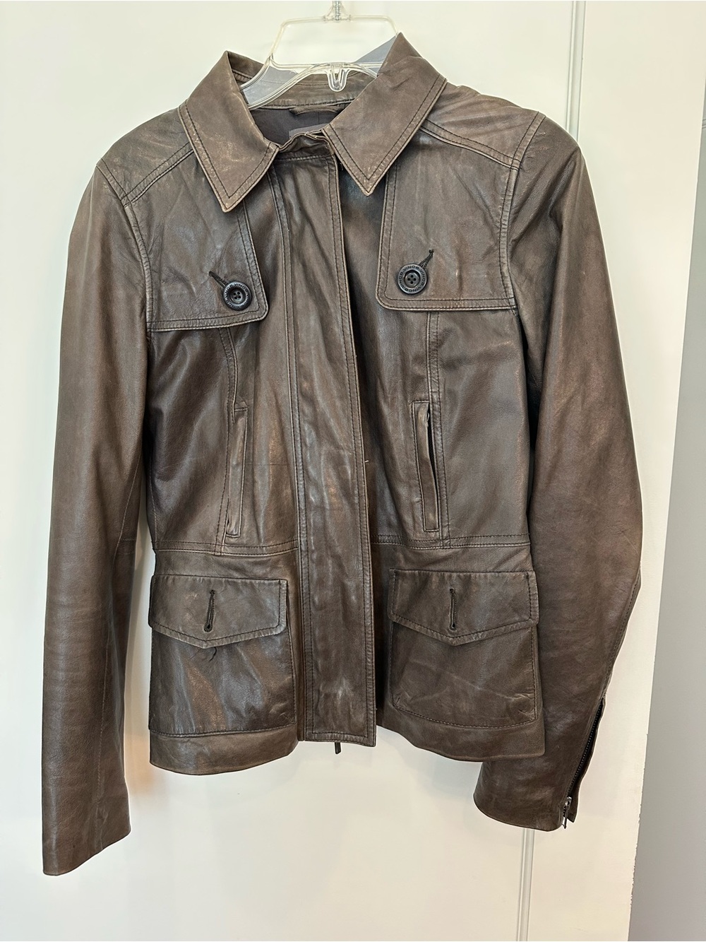 Vince women’s S Brown Leather Field Jacket